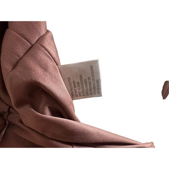 Mac Duggal Ieena High Neckline Mauve Long Sleeve Puff Shoulder Midi Dress 8 NWT - Picture 8 of 12